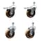 Service Caster 4 Inch SS High Temp Phenolic 1/2 Inch Threaded Stem Caster Total Lock Brake, 2PK SCC-SSTSTTL20S414-PHSHT-121315-2-S2 - alternate 1